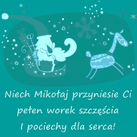 Miętowa kartka z życzeniami na mikołajki